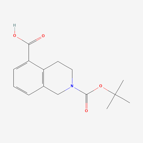 2-[(2-methylpropan-2-yl)oxycarbonyl]-3,4-dihydro-1H-isoquinoline-5-carboxylic acid (CAS: 872001-50-8) - Chemical Structure and Molecular Formula 