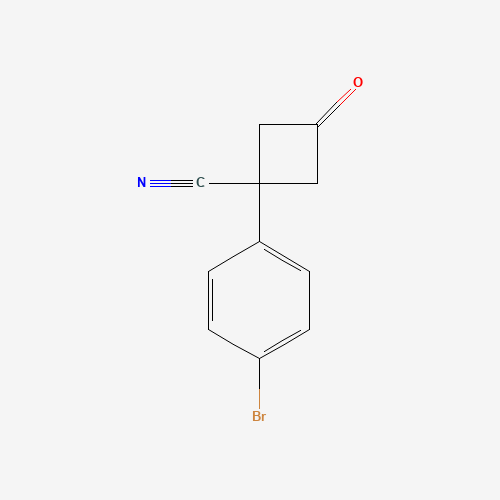 1-(4-bromophenyl)-3-oxocyclobutane-1-carbonitrile (CAS: 872614-37-4) - Chemical Structure and Molecular Formula 