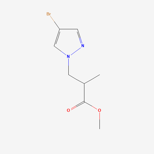 methyl 3-(4-bromopyrazol-1-yl)-2-methylpropanoate (CAS: 1005615-47-3) - Chemical Structure and Molecular Formula 