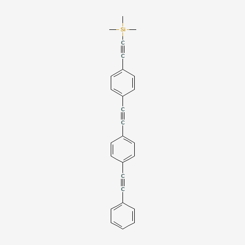 trimethyl-[2-[4-[2-[4-(2-phenylethynyl)phenyl]ethynyl]phenyl]ethynyl]silane (CAS: 518342-75-1) - Chemical Structure and Molecular Formula 