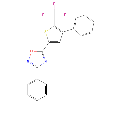 3-(4-methylphenyl)-5-[4-phenyl-5-(trifluoromethyl)thiophen-2-yl]-1,2,4-oxadiazole (CAS: 256414-84-3) - Related Chemical Product