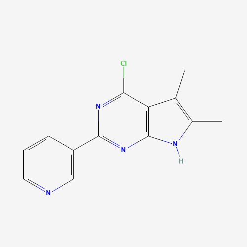 4-chloro-5,6-dimethyl-2-pyridin-3-yl-7H-pyrrolo[2,3-d]pyrimidine (CAS: 251947-10-1) - Related Chemical Product