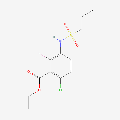 ethyl 6-chloro-2-fluoro-3-(propylsulfonylamino)benzoate (CAS: 1103234-35-0) - Chemical Structure and Molecular Formula 