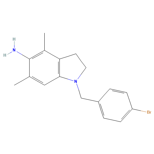 1-[(4-bromophenyl)methyl]-4,6-dimethyl-2,3-dihydroindol-5-amine (CAS: 1114453-53-0) - Related Chemical Product