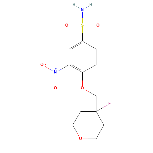 4-[(4-fluorooxan-4-yl)methoxy]-3-nitrobenzenesulfonamide (CAS: 1228838-56-9) - Chemical Structure and Molecular Formula 
