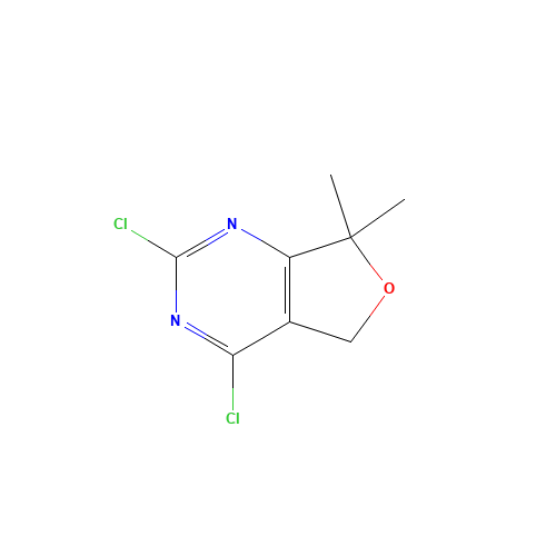 2,4-dichloro-7,7-dimethyl-5H-furo[3,4-d]pyrimidine (CAS: 1260088-72-9) - Chemical Structure and Molecular Formula 