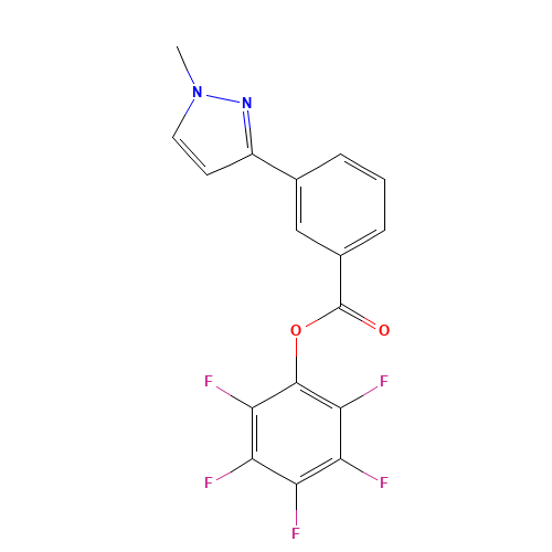 (2,3,4,5,6-pentafluorophenyl) 3-(1-methylpyrazol-3-yl)benzoate (CAS: 910037-11-5) - Chemical Structure and Molecular Formula 