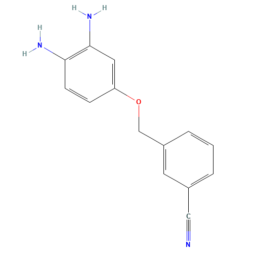 3-[(3,4-diaminophenoxy)methyl]benzonitrile (CAS: 1262788-67-9) - Chemical Structure and Molecular Formula 
