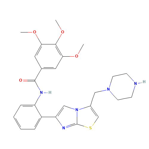 3,4,5-trimethoxy-N-[2-[3-(piperazin-1-ylmethyl)imidazo[2,1-b][1,3]thiazol-6-yl]phenyl]benzamide (CAS: 925432-73-1) - Related Chemical Product