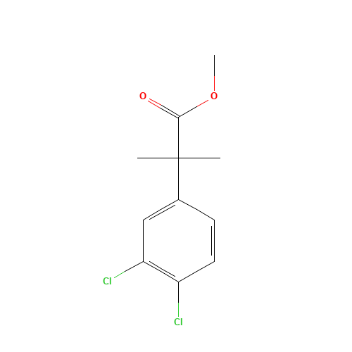 methyl 2-(3,4-dichlorophenyl)-2-methylpropanoate (CAS: 66202-88-8) - Chemical Structure and Molecular Formula 