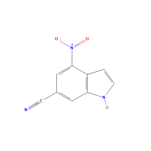 4-nitro-1H-indole-6-carbonitrile (CAS: 1082041-51-7) - Chemical Structure and Molecular Formula 