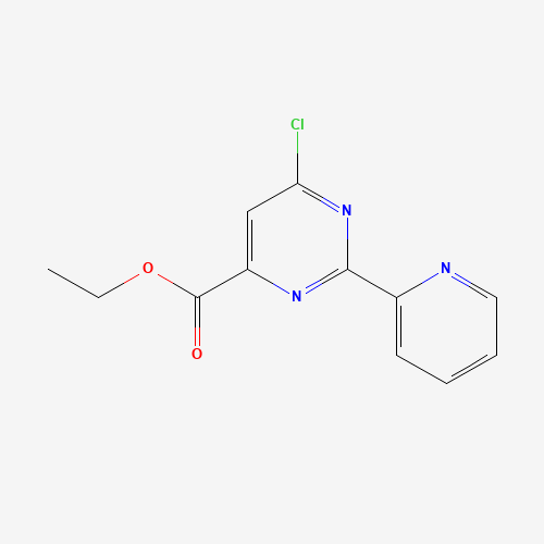 ethyl 6-chloro-2-pyridin-2-ylpyrimidine-4-carboxylate (CAS: 1240597-44-7) - Chemical Structure and Molecular Formula 