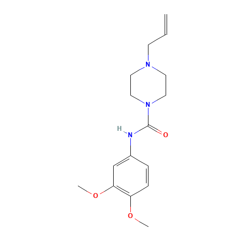 N-(3,4-dimethoxyphenyl)-4-prop-2-enylpiperazine-1-carboxamide (CAS: 75289-74-6) - Chemical Structure and Molecular Formula 