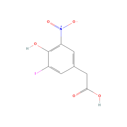 2-(4-hydroxy-3-iodo-5-nitrophenyl)acetic acid (CAS: 2646-51-7) - Chemical Structure and Molecular Formula 