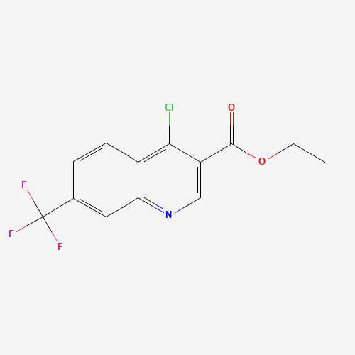 ethyl 4-chloro-7-(trifluoromethyl)quinoline-3-carboxylate (CAS: 21168-42-3) - Chemical Structure and Molecular Formula 
