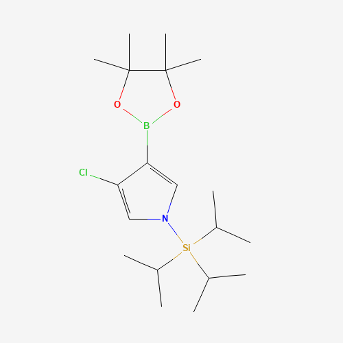 [3-chloro-4-(4,4,5,5-tetramethyl-1,3,2-dioxaborolan-2-yl)pyrrol-1-yl]-tri(propan-2-yl)silane (CAS: 1126425-82-8) - Chemical Structure and Molecular Formula 
