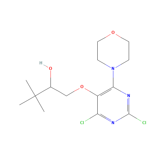 1-(2,4-dichloro-6-morpholin-4-ylpyrimidin-5-yl)oxy-3,3-dimethylbutan-2-ol (CAS: 1572048-57-7) - Related Chemical Product
