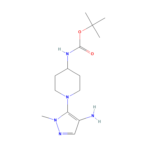 tert-butyl N-[1-(4-amino-2-methylpyrazol-3-yl)piperidin-4-yl]carbamate (CAS: 1338717-85-3) - Related Chemical Product