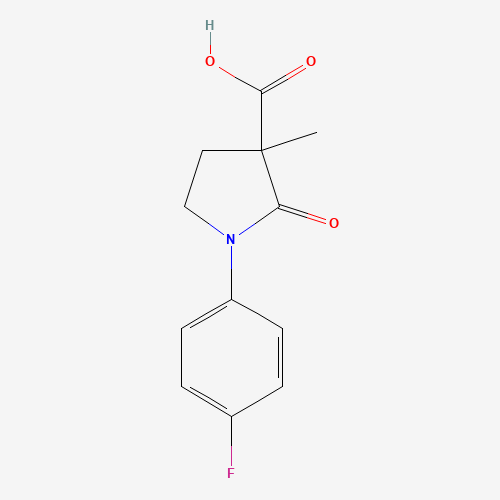 1-(4-fluorophenyl)-3-methyl-2-oxopyrrolidine-3-carboxylic acid (CAS: 946505-22-2) - Chemical Structure and Molecular Formula 