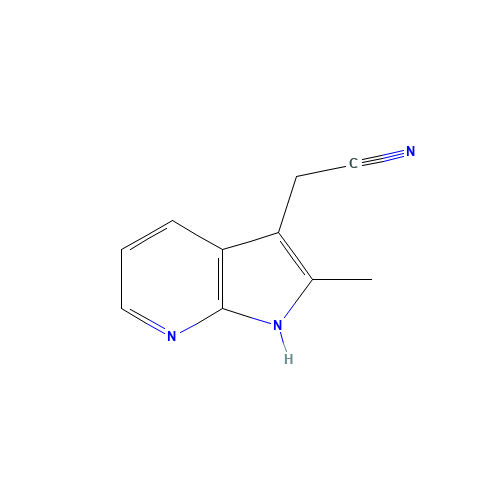 2-(2-methyl-1H-pyrrolo[2,3-b]pyridin-3-yl)acetonitrile (CAS: 4414-86-2) - Chemical Structure and Molecular Formula 