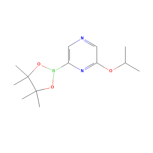 2-propan-2-yloxy-6-(4,4,5,5-tetramethyl-1,3,2-dioxaborolan-2-yl)pyrazine (CAS: 1380918-96-6) - Chemical Structure and Molecular Formula 