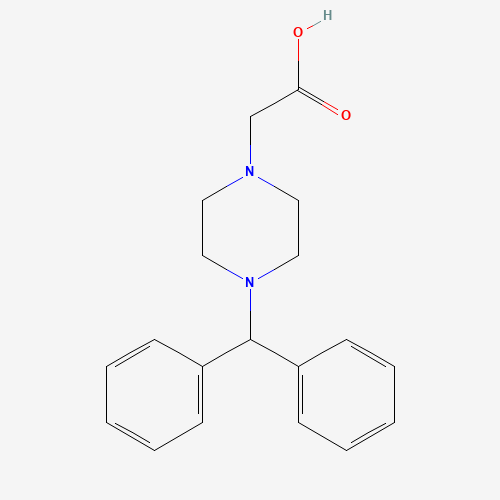 2-(4-benzhydrylpiperazin-1-yl)acetic acid (CAS: 157665-24-2) - Chemical Structure and Molecular Formula 