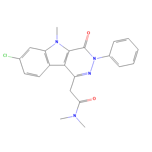 2-(7-chloro-5-methyl-4-oxo-3-phenylpyridazino[4,5-b]indol-1-yl)-N,N-dimethylacetamide (CAS: 220448-02-2) - Related Chemical Product