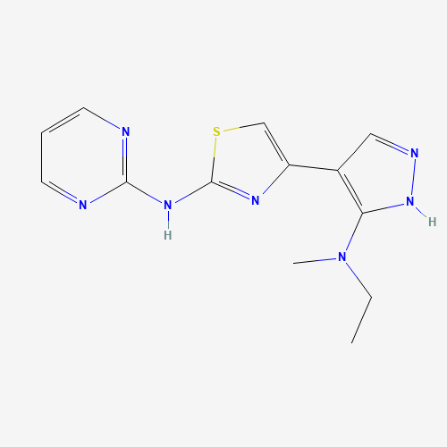 4-[5-[ethyl(methyl)amino]-1H-pyrazol-4-yl]-N-pyrimidin-2-yl-1,3-thiazol-2-amine (CAS: 1235313-41-3) - Related Chemical Product
