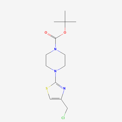 tert-butyl 4-[4-(chloromethyl)-1,3-thiazol-2-yl]piperazine-1-carboxylate (CAS: 294622-51-8) - Chemical Structure and Molecular Formula 