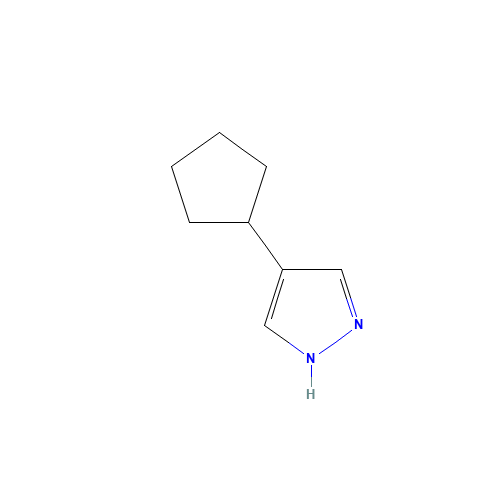 4-cyclopentyl-1H-pyrazole (CAS: 90253-22-8) - Chemical Structure and Molecular Formula 
