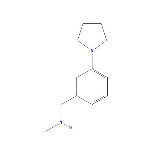 N-methyl-1-(3-pyrrolidin-1-ylphenyl)methanamine (CAS: 828242-07-5) - Chemical Structure and Molecular Formula 