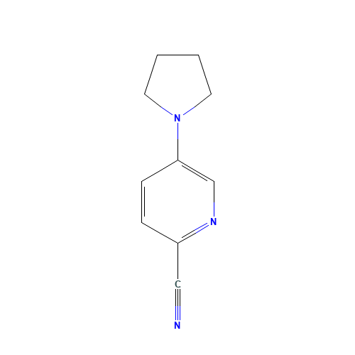5-pyrrolidin-1-ylpyridine-2-carbonitrile (CAS: 160017-09-4) - Chemical Structure and Molecular Formula 