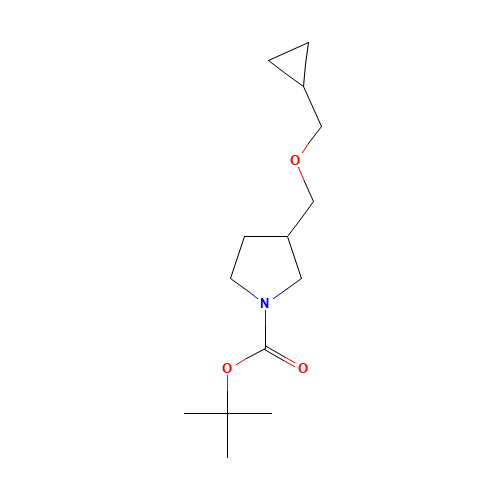 tert-butyl 3-(cyclopropylmethoxymethyl)pyrrolidine-1-carboxylate (CAS: 1063734-01-9) - Chemical Structure and Molecular Formula 