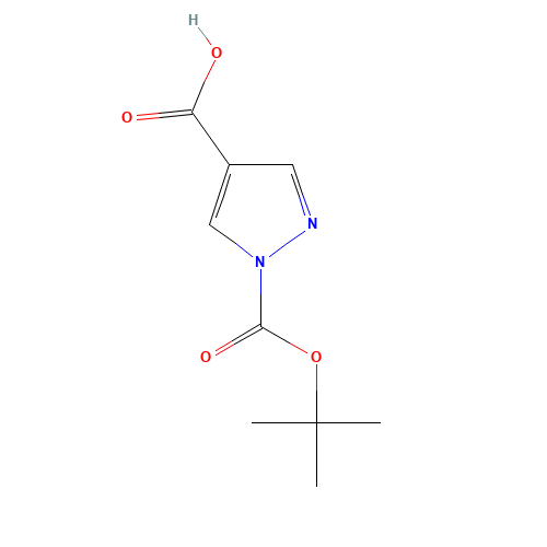 1-[(2-methylpropan-2-yl)oxycarbonyl]pyrazole-4-carboxylic acid (CAS: 288083-62-5) - Related Chemical Product