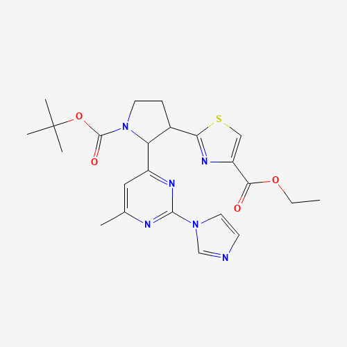 ethyl 2-[2-(2-imidazol-1-yl-6-methylpyrimidin-4-yl)-1-[(2-methylpropan-2-yl)oxycarbonyl]pyrrolidin-3-yl]-1,3-thiazole-4-carboxylate (CAS: 888314-79-2) - Related Chemical Product