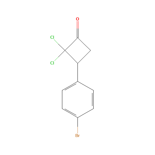 3-(4-bromophenyl)-2,2-dichlorocyclobutan-1-one (CAS: 254892-87-0) - Chemical Structure and Molecular Formula 
