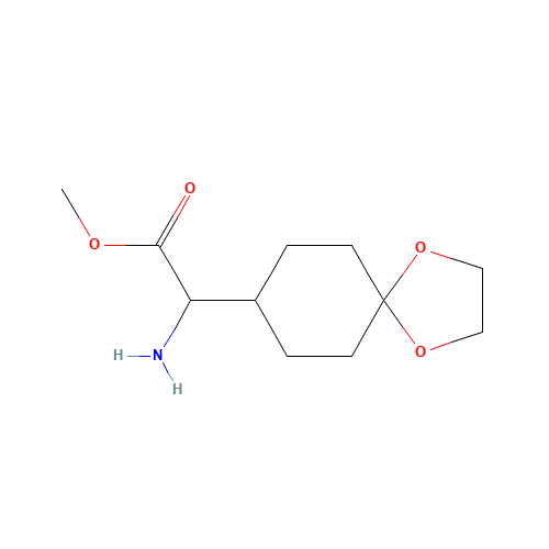 methyl 2-amino-2-(1,4-dioxaspiro[4.5]decan-8-yl)acetate (CAS: 586377-16-4) - Chemical Structure and Molecular Formula 