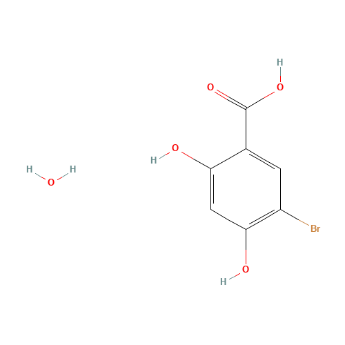 5-bromo-2,4-dihydroxybenzoic acid;hydrate (CAS: 160348-98-1) - Chemical Structure and Molecular Formula 