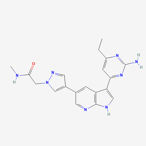 2-[4-[3-(2-amino-6-ethylpyrimidin-4-yl)-1H-pyrrolo[2,3-b]pyridin-5-yl]pyrazol-1-yl]-N-methylacetamide (CAS: 1203670-86-3) - Related Chemical Product