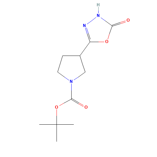tert-butyl 3-(2-oxo-3H-1,3,4-oxadiazol-5-yl)pyrrolidine-1-carboxylate (CAS: 1225218-65-4) - Chemical Structure and Molecular Formula 