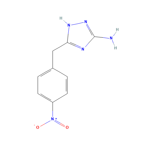 5-[(4-nitrophenyl)methyl]-1H-1,2,4-triazol-3-amine (CAS: 90349-93-2) - Chemical Structure and Molecular Formula 