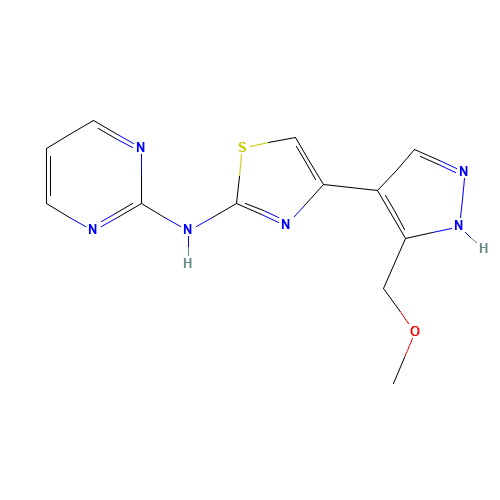 4-[5-(methoxymethyl)-1H-pyrazol-4-yl]-N-pyrimidin-2-yl-1,3-thiazol-2-amine (CAS: 1235313-46-8) - Related Chemical Product