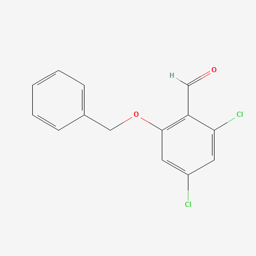 2,4-dichloro-6-phenylmethoxybenzaldehyde (CAS: 78443-73-9) - Chemical Structure and Molecular Formula 