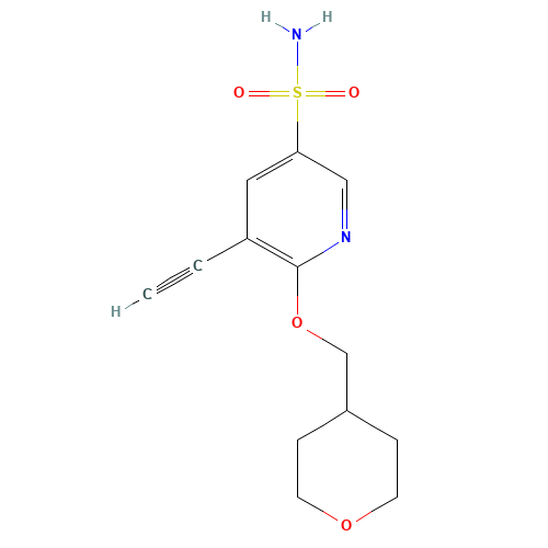 5-ethynyl-6-(oxan-4-ylmethoxy)pyridine-3-sulfonamide (CAS: 1228874-61-0) - Chemical Structure and Molecular Formula 