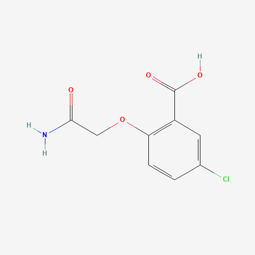 2-(2-amino-2-oxoethoxy)-5-chlorobenzoic acid (CAS: 1004687-79-9) - Chemical Structure and Molecular Formula 