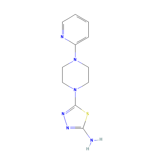 5-(4-pyridin-2-ylpiperazin-1-yl)-1,3,4-thiadiazol-2-amine (CAS: 941867-59-0) - Chemical Structure and Molecular Formula 