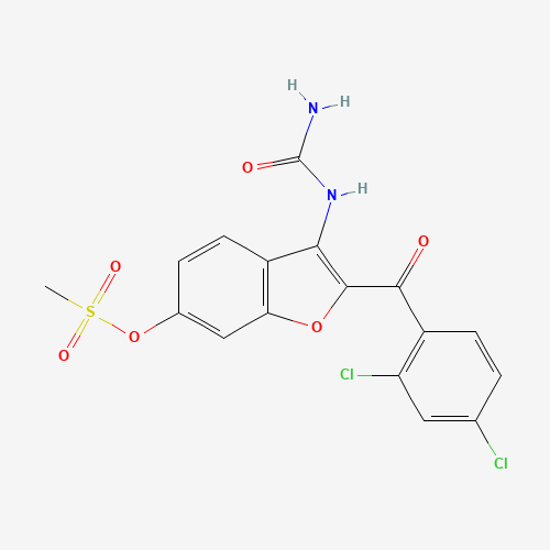 [3-(carbamoylamino)-2-(2,4-dichlorobenzoyl)-1-benzofuran-6-yl] methanesulfonate (CAS: 329306-27-6) - Related Chemical Product