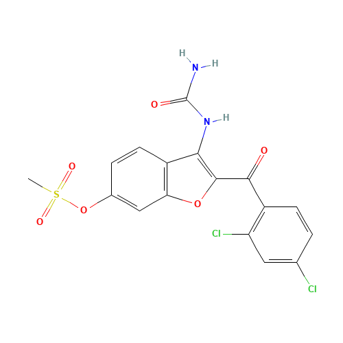 [3-(carbamoylamino)-2-(2,4-dichlorobenzoyl)-1-benzofuran-6-yl] methanesulfonate (CAS: 329306-27-6) - Related Chemical Product