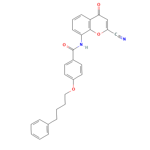 N-(2-cyano-4-oxochromen-8-yl)-4-(4-phenylbutoxy)benzamide (CAS: 136450-11-8) - Related Chemical Product