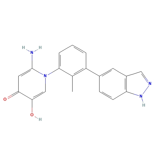 2-amino-5-hydroxy-1-[3-(1H-indazol-5-yl)-2-methylphenyl]pyridin-4-one (CAS: 1333331-10-4) - Related Chemical Product